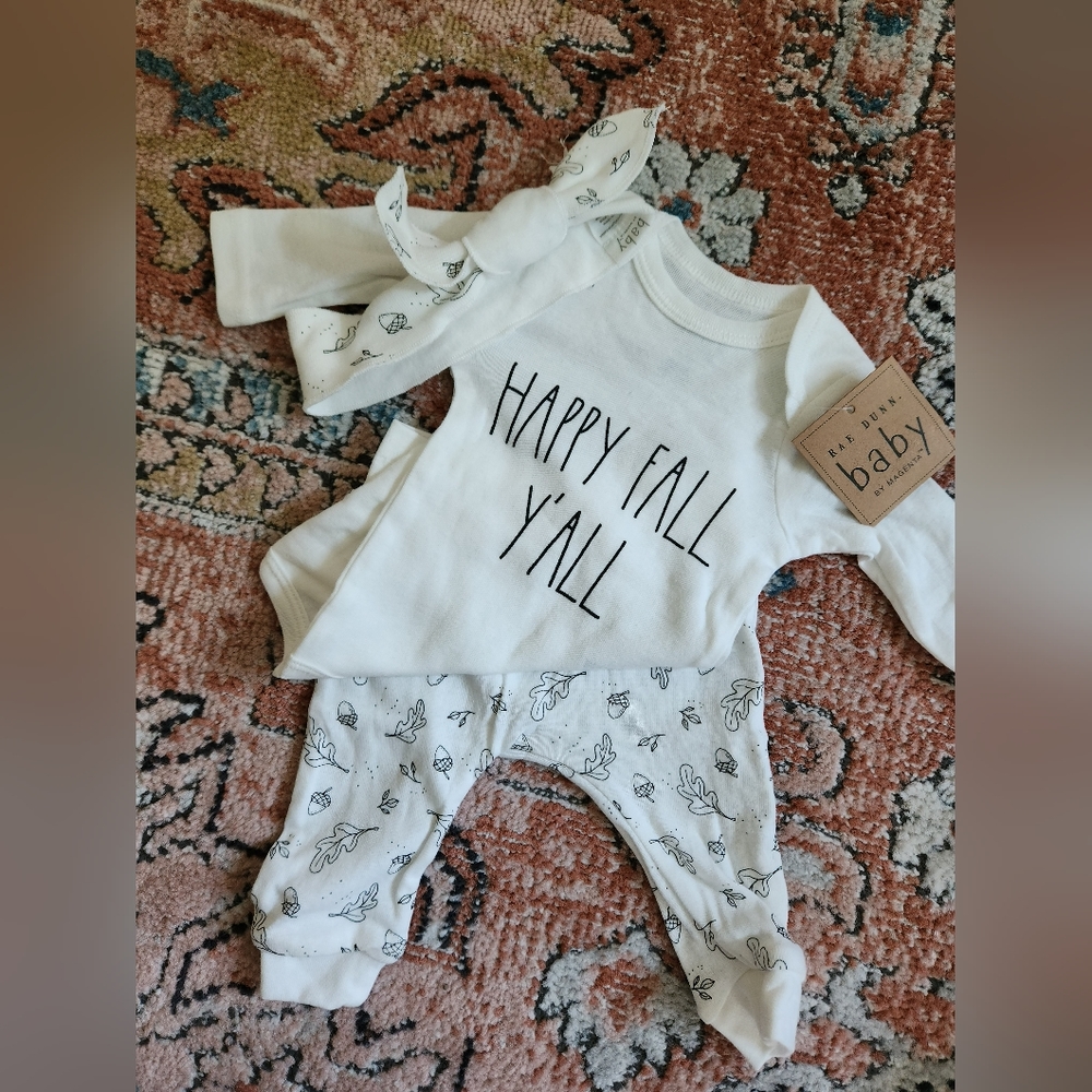 Rae Dunn - Happy fall y’all - new- size 3-6